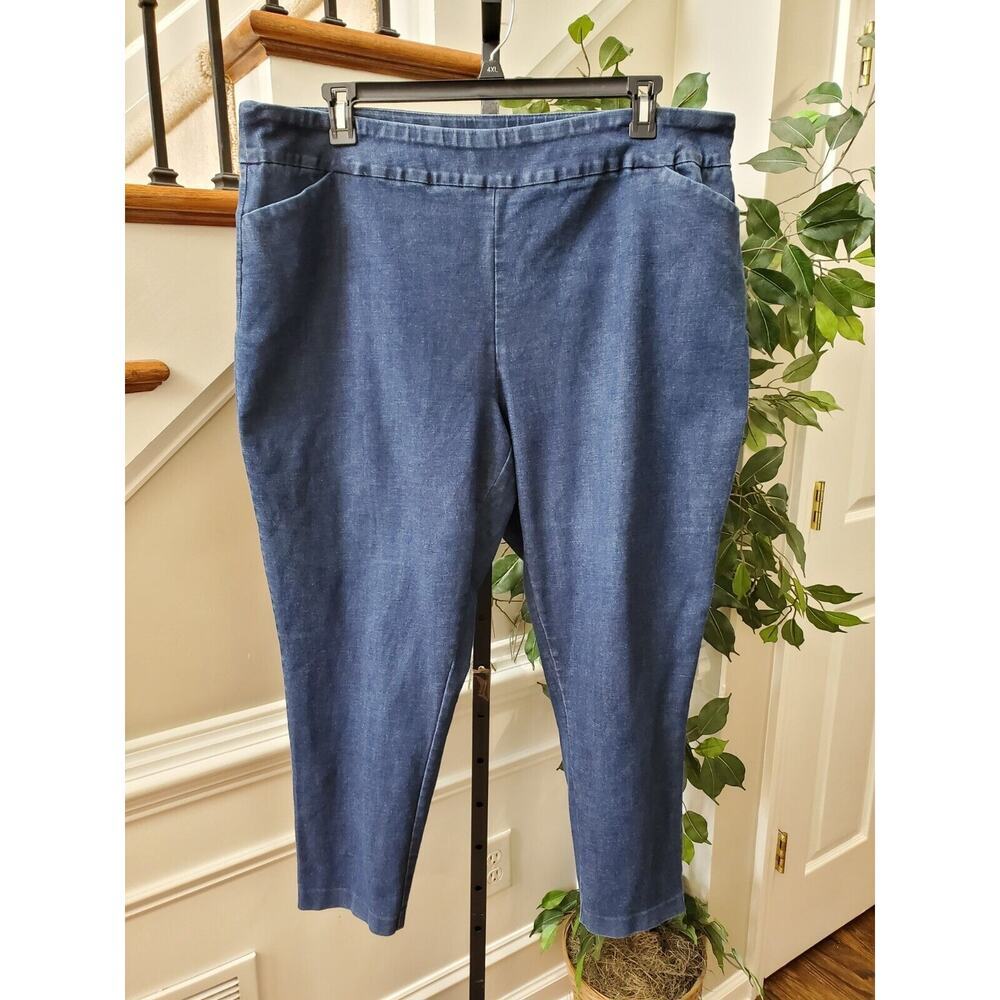 Est. 1946 Women's Blue Denim Cotton Pull On Skinny Fit Classic Jeans‎ Pants 22W